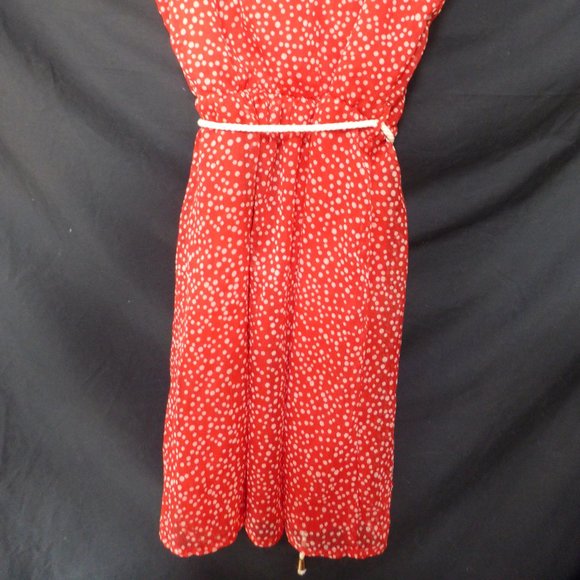 ZARA TRF COLLECTION, small, red polka dot spaghetti strap dress, rope belt BNWOT - Picture 11 of 11